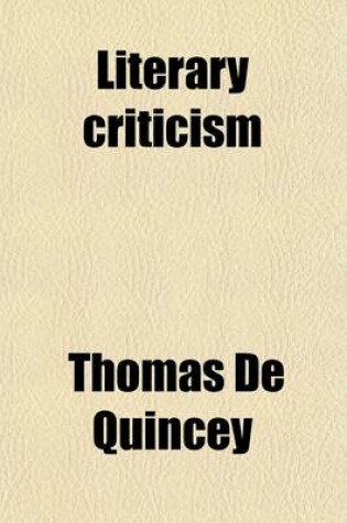 Cover of Literary Criticism