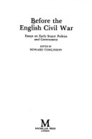 Cover of Before the English Civil War, 1603-42