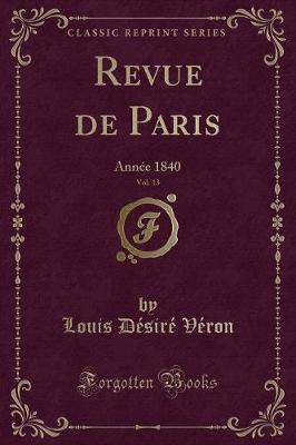 Book cover for Revue de Paris, Vol. 13