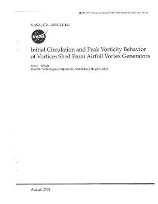 Book cover for Initial Circulation and Peak Vorticity Behavior of Vortices Shed from Airfoil Vortex Generators