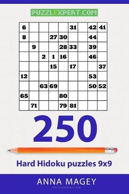 Book cover for 250 Hard Hidoku Puzzles 9x9