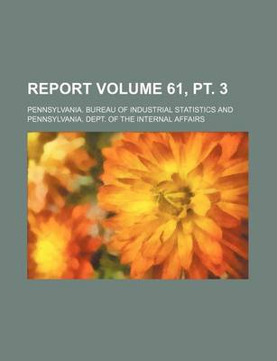 Book cover for Report Volume 61, PT. 3