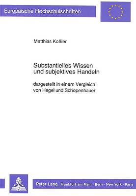 Book cover for Substantielles Wissen Und Subjektives Handeln