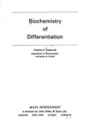 Cover of Biochemistry of Differentiation