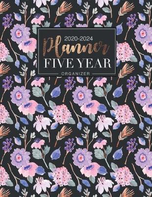 Book cover for five year planner organizer 2020-2024