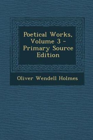 Cover of Poetical Works, Volume 3