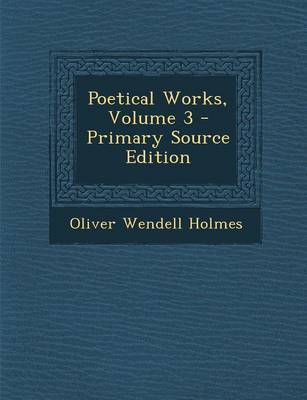 Book cover for Poetical Works, Volume 3