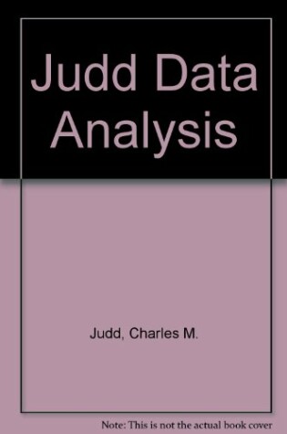Cover of Judd Data Analysis