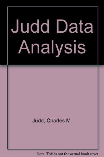 Book cover for Judd Data Analysis