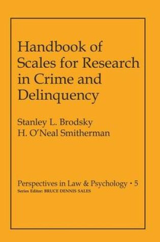 Cover of Handbook of Scales for Research in Crime and Delinquency
