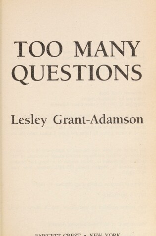 Cover of Too Many Questions