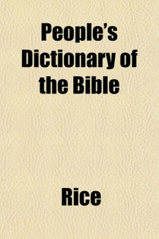 Cover of People's Dictionary of the Bible
