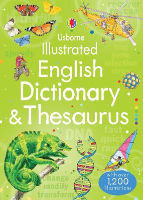Book cover for Usborne Illustrated English Dictionary and Thesaurus