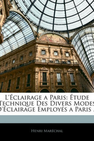 Cover of L'Eclairage a Paris