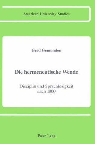 Cover of Die Hermeneutische Wende