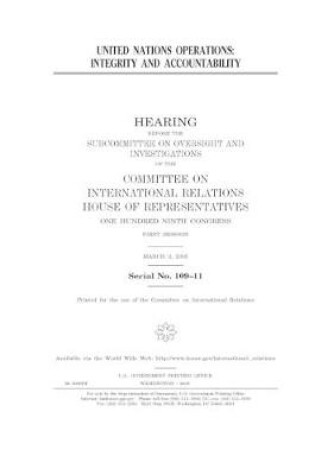 Cover of United Nations operations