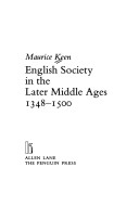 Book cover for English Society in the Later Middle Ages, 1348-1500