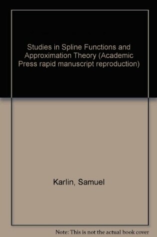 Cover of Studies in Spline Functions and Approximation Theory
