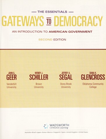 Book cover for Gateways to Democracy Essentials Integrated