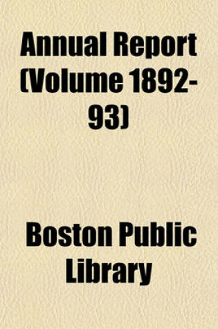 Cover of Annual Report (Volume 1892-93)