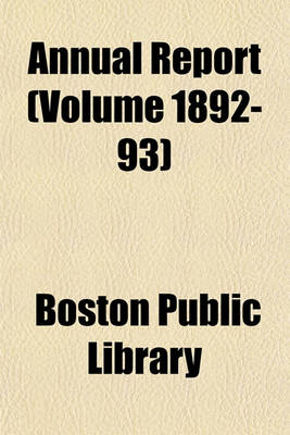 Book cover for Annual Report (Volume 1892-93)