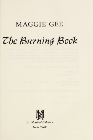 Cover of The Burning Book