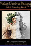 Book cover for Vintage Christmas Postcards Vol 3 Adult Coloring Book