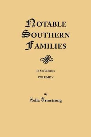 Cover of Notable Southern Families