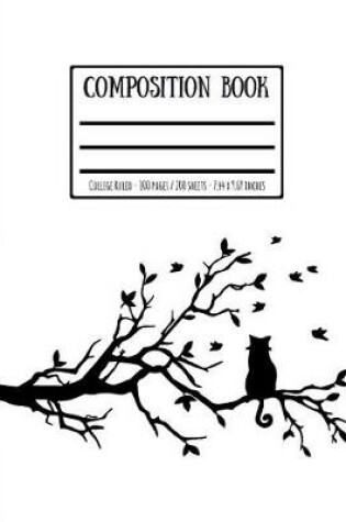 Cover of Cat on Leafy Tree Branch Composition Book