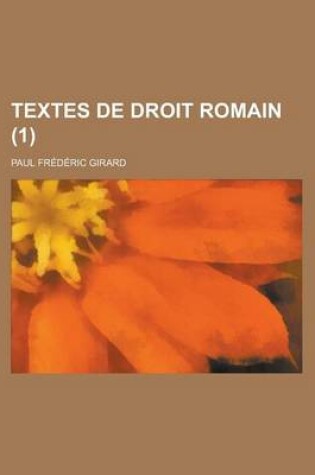 Cover of Textes de Droit Romain (1)