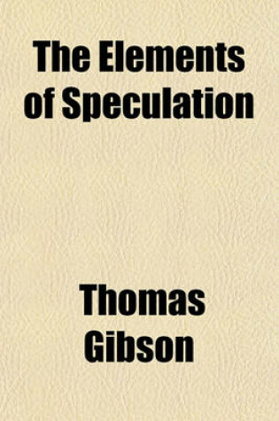 Cover of The Elements of Speculation