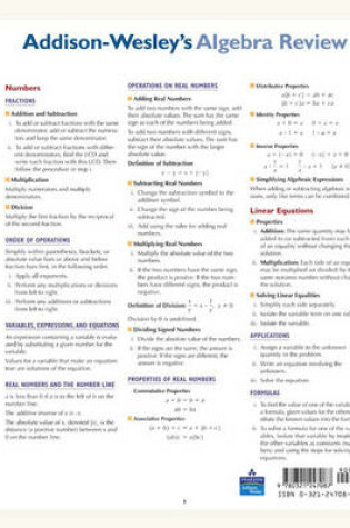 Cover of Addison-Wesley's Algebra Review