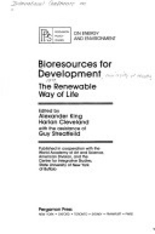 Cover of Bioresources for Development