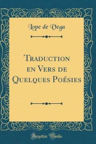 Cover of Traduction En Vers de Quelques Poésies (Classic Reprint)