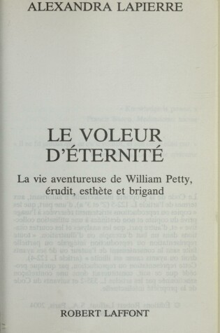 Cover of Le voleur d'eternite