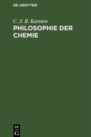 Cover of Philosophie Der Chemie