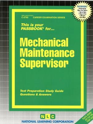 Book cover for Mechanical Maintenance Supervisor