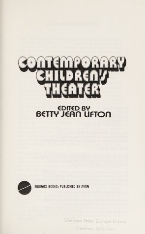 Book cover for Contemporary Children's Theater