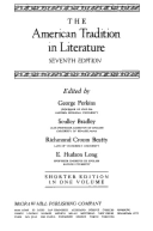 Cover of American Trad.in Literature 7/E-Short Ed