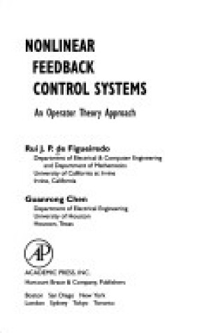 Cover of Nonlinear Feedback Control