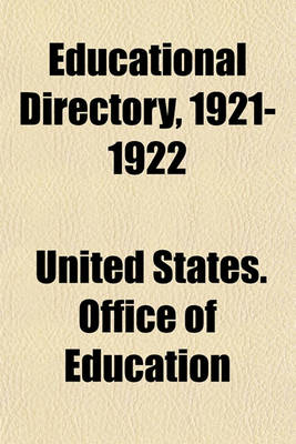 Book cover for Educational Directory, 1921-1922