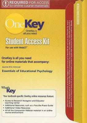 Book cover for OneKey WebCT, Student Access Kit, Essentials of Educatonal Psychology