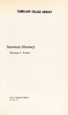 Cover of Seamus Heaney