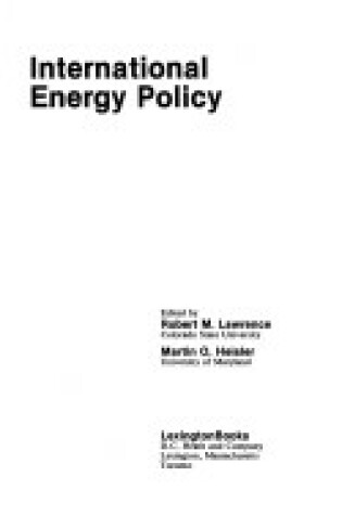 Cover of International Energy Policy