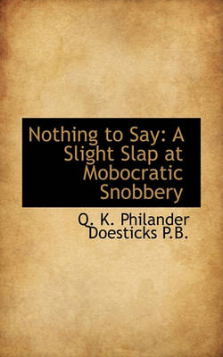 Book cover for Nothing to Say