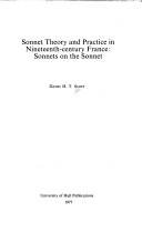 Book cover for Sonnet Theory and Practice in Nineteenth-century France