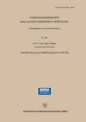 Cover of Die Entwicklung Des Weltluftverkehrs Bis 1957/58