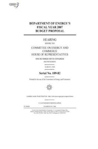 Cover of Department of Energy's fiscal year 2007 budget proposal