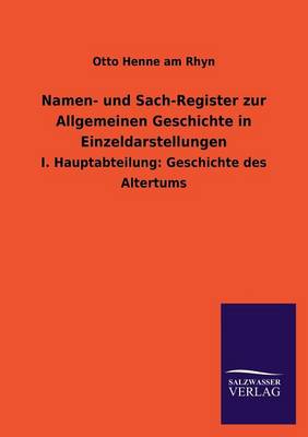 Book cover for Namen- Und Sach-Register Zur Allgemeinen Geschichte in Einzeldarstellungen
