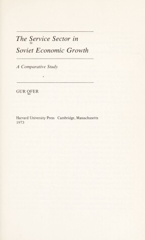 Book cover for The Service Sector in Soviet Economic Growth